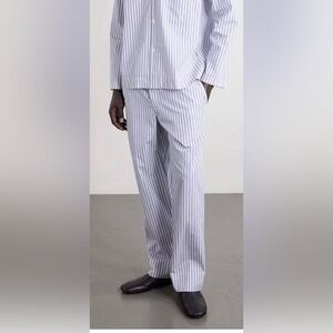 TEKLA Striped Organic Cotton-Poplin Pyjamas unisex sz L